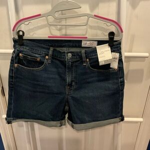 GAP Women's Deep Indigo  Girlfriend Jean Shorts NWT 563